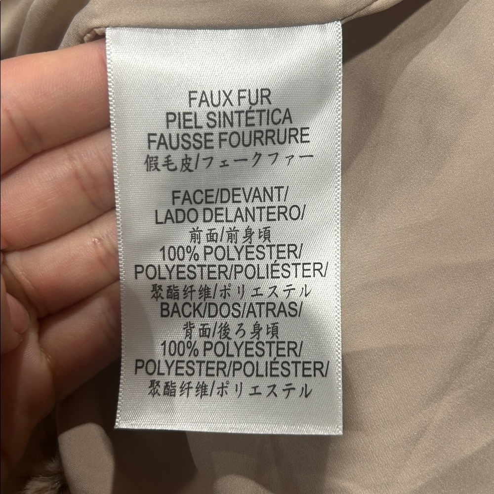 BCBGMaxAzria Plush Hooded Puffer Jacket in Beige - Picture 8 of 8